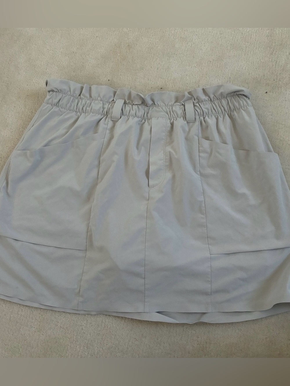 Athleta Beige Elastic-Waist Active Mini Skirt